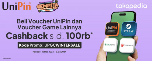 Beli Voucher UniPin di Tokopedia, Dapatkan Cashback hingga Rp 100.000 dan Grand Prize hingga Puluhan Juta Rupiah!